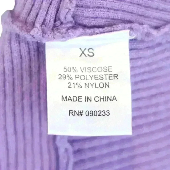Kendall & Kylie Purple Lavender Ribbed Knit Tank Top w Breast Drawstring Size XS - Picture 8 of 8